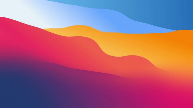 abstract background of live wallpaper from slow moving wavy layers with colorful gradient, 4K 2D animation