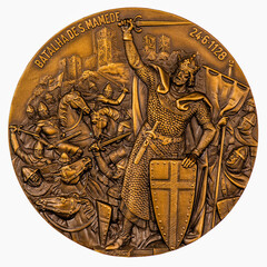 King Afonso Henriques & Moors King of Portugal, Sao Mamede Battlefield. Commemorative Coin.