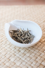 Bai Hao Yin Zhen leaves close up in the 