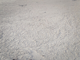 Frozen ice on a Siberian river