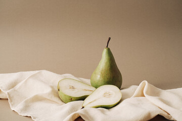 Still Life With Pears And Beige Drapery
