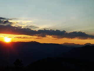 sunset in the mountains