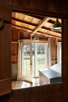 Bedroom in a rustic farmhouse
