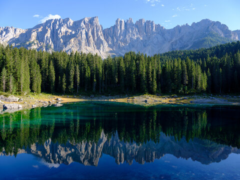 Karersee mountain lake