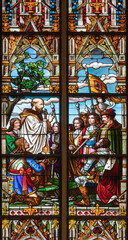 VIENNA, AUSTIRA - OCTOBER 22, 2020:  The papal legate giving the Benedictions to christian nobles...
