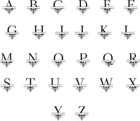 Flourish Split Monogram Bundle Vector vol 2