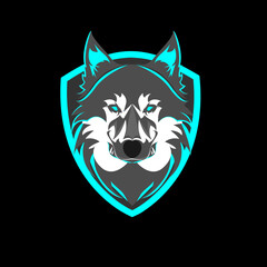 modern wolf logo for esport gaming