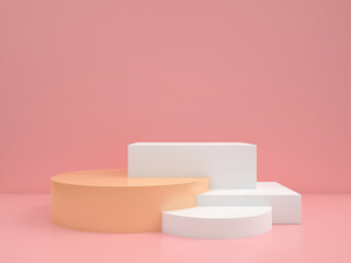 abstract geometric shape pastel color template minimal modern style wall background,for booth podium stage display table mock up composition 3d rendering 