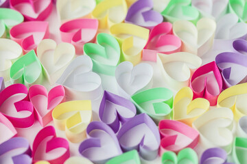 Rainbow paper hearts
