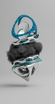 Portrait of a death abstract particle organism.