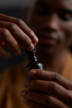 Closeup oil bottle