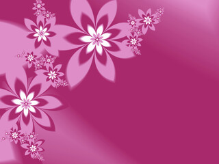 Garlands of fractal flowers on a gradient background