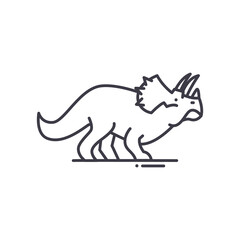 Dinosaur icon, linear isolated illustration, thin line vector, web design sign, outline concept symbol with editable stroke on white background.