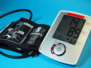Blood pressure monitor cuff upper arm. High blood pressure machine. Accurate digital...