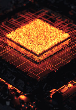 Detail of surreal computer cpu.