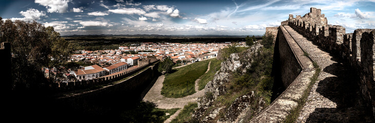 Fototapeta na wymiar Overview of a city and a castle