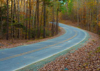 Fototapeta premium Turn in the road during the fall