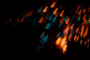 Multi colored miniature lights bokeh background.