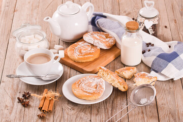 Sweet pastry swirls.