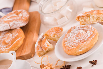 Sweet pastry swirls.