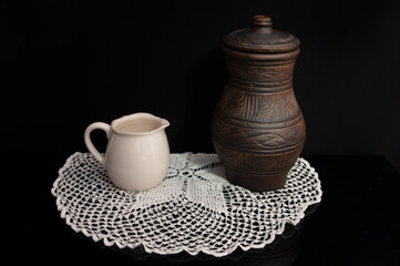 Still llife with pot and milkman