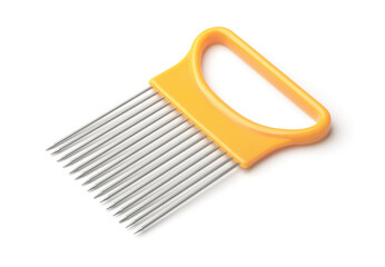 Orange onion and vegetable cutting fork holder