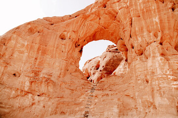 The red sand rocks in Timna park, Israel. Horizontal view.