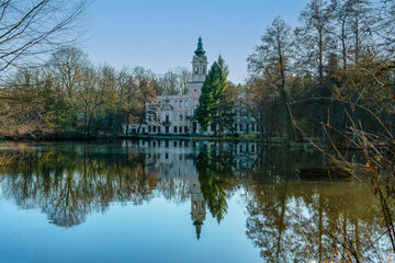 The ruins of historical castle Dammsmuehle near Wandlitz in february 2019