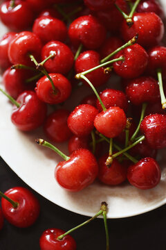 Fresh cherries, wash and prepare for cake and dessert