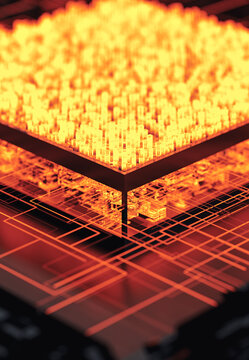 Detail of surreal computer cpu.