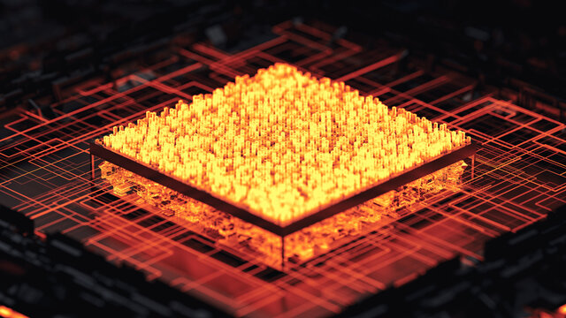 Detail of surreal computer cpu. - Powered by Adobe