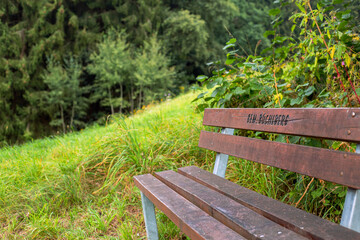 Bank in der Natur nahe der Stadt Passau (Büchlberg)