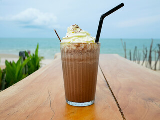 Chocolate frappe or chocolate ice blended