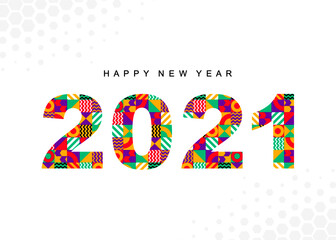 Fototapeta na wymiar Happy new year 2021 theme background design