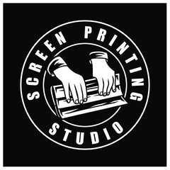 screen printing logo hand