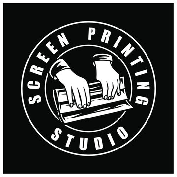 Screen Printing Logo Hand