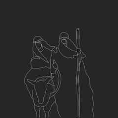 Christmas story isolated vector illustration. Hand drawn. Holiday background. Celebration design.