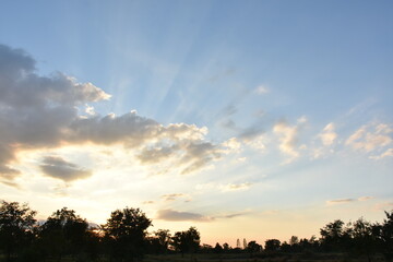 sunset over the city