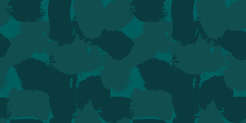 seamless abstract pattern with paint spots of Tidewater Green Colour. noble green. Modern abstract design for packaging, paper, cover, fabric, interior decor and clothes