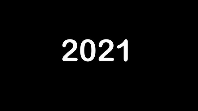 Animation with fire particle effect from 2020 changing to 2021