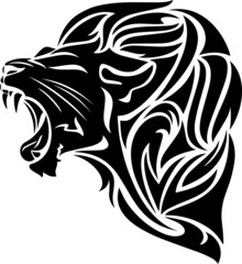 Angry Lion Head Roaring Logo Vector Icon