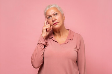 Woman having doubts and being confused, thinking about an idea or worrying about her family