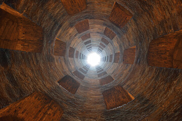 Light at the end of the tunnel. The "Pozzo di S. Patrizio" well in Orvieto, Italy.