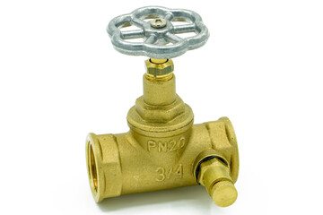 Water drain valve - white background
