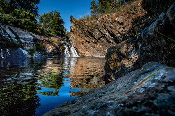 Small waterfall in a river in Portugal