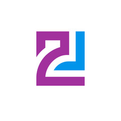 Abstract letter ZL logo concept vector, square shape typography symbol
