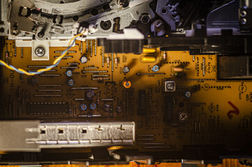 
electronic inside of the tape recorder