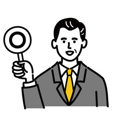 男性　ミドルエイジ 　ベクター　ポップ　マル　○×
