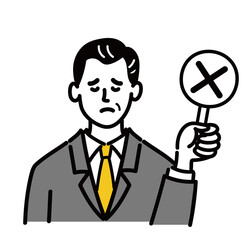 男性　ミドルエイジ 　ベクター　ポップ　バツ　○×
