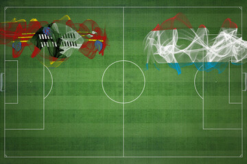 Eswatini vs Luxembourg Soccer Match, national colors, national flags, soccer field, football game,...